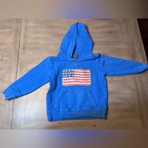 Ralph Lauren polo boys blue American flag hooded pull over sweatshirt size 4T